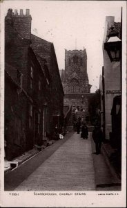 Scarborough Yorkshire Church Stairs Real Photo Vintage Postcard