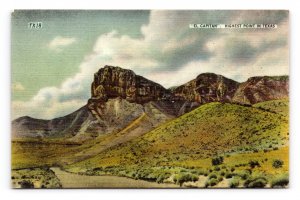 El Capitan Near El Paso Texas TX UNP Linen Postcard D17
