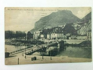 Vintage Postcard 1910's Grenoble Le Pont de l Esplanade et le Casque de Neron EB