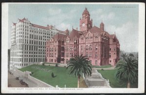 Court House & Hall of Records, Los Angeles, CA, Early Postcard, Detroit Pub. Co.