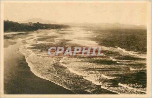 Old Postcard Biarritz (Basses Pyrenees) Ocean on the Cote des Basques