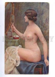 3161318 NUDE Young Woman w/ Mirror by EVERART vintage SALON PC