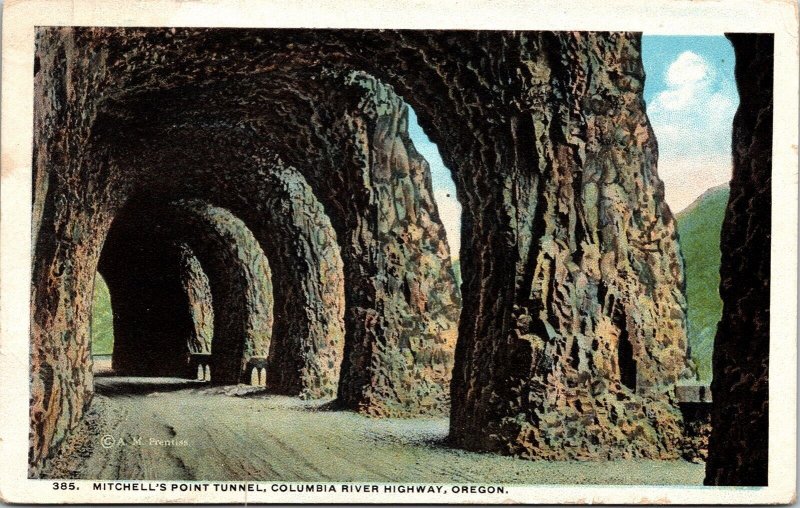 Mitchells Point Tunnel Columbia River Highway Oregon Or Portland 1923 Postcard 