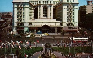 San Diego California CA Downtown Plaza & US Grant Hotel Postcard 