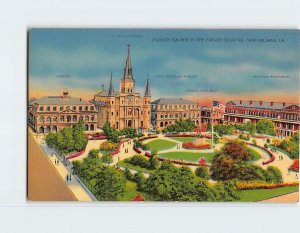 Postcard Jackson Square In The French Quarter, New Orleans, Louisiana