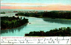 Connecticut River Holyoke MA From Mount Tom Massachusetts 1907 UDB Postcard B2
