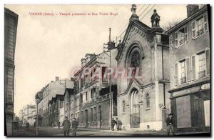 Old Postcard Vienna Protestant Temple and rue Victor Hugo