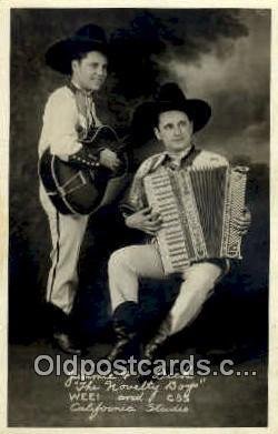 The Novelty Boys, CA Studios Early Country Western Star Real Photo writing on...