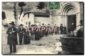 Old Postcard Folklore Auvergne a wedding with us