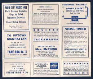 LACKAWANNA Railroad Timetable Newark NJ to Grove St NY c1952