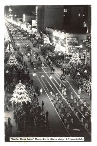 Hollywood CA Santa Claus Lane Signed W. J. Gary RPPC Postcard