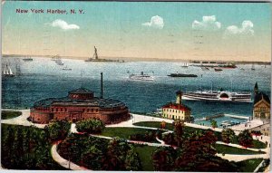 Postcard BOAT SCENE New York Harbor New York NY AO0436