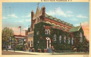 Vintage Postcard 1948 St. Mary's Church Poughkeepsie New York NY