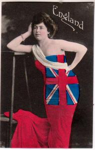 England - Woman Dressed in Flag