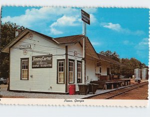 Postcard Old Railroad Depot Plains Georgia USA