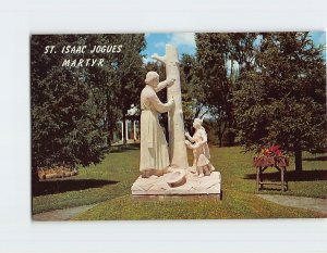 Postcard Statue of St. Isaac Jogues Shrine of the North American Martyrs