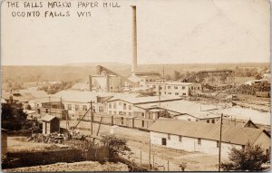 Oconto Falls WI The Falls Manufacturing Co. Paper Mill Real Photo Postcard E72