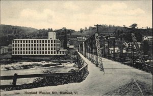 Hartford VT Hartford Woolen Mill & Bridge c1910 Postcard