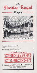 Mr Kettle & Mrs Moon JB Priestley Rare Theatre Royal Margate Kent Programme