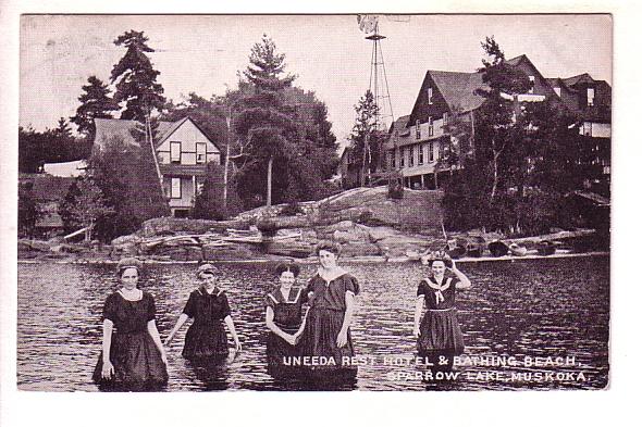 Uneeda Rest Hotel, Bathing Beach, Sparrow Lake, Muskoka, Ontario, Used 1909