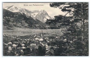 PARTENKIRCHEN, Germany ~ Birdseye View of SKI TOWN c1910s  Postcard