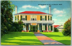 Antiquarian House Plymouth Massachusetts MA UNP Unused Linen Postcard F10
