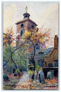 c1910 St. Olave Hart Street Old London Churches Oilette Tuck Art Postcard