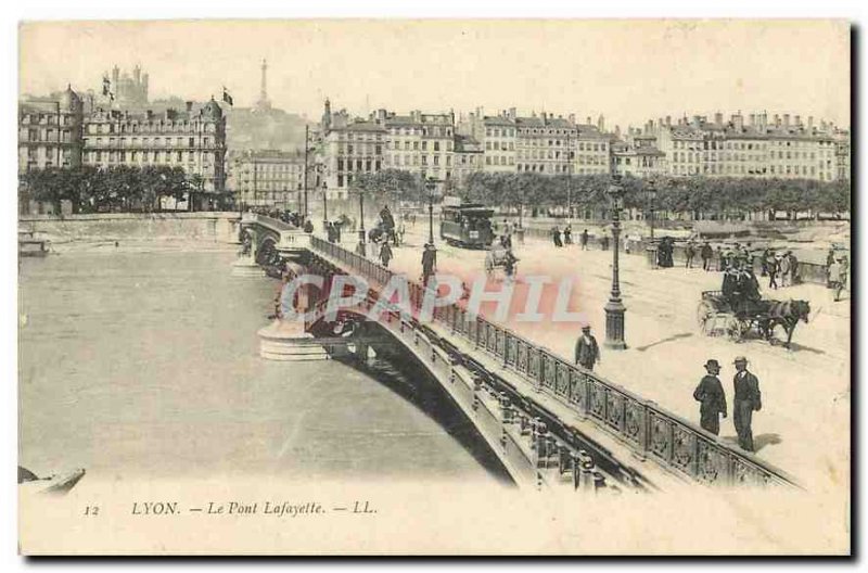 Old Postcard Lyon Lafayette Bridge