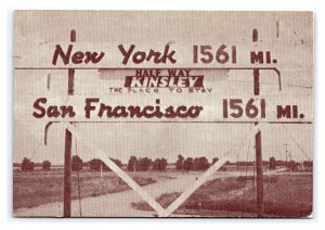 Postcard Half Way Park Kinsley Kansas New York 1561 Miles San Francisco