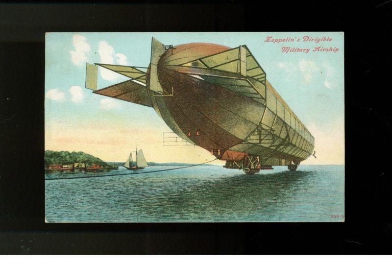 1911 Zeppelin Military Airship USA picture postcard Cover