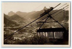 c1920's Cable Car Arrival Rio De Janeiro Brazil RPPC Photo Unposted Postcard