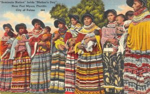 Seminole Nation, Mother's Day, Fort Myers, FL Native Americana Vintage Postcard