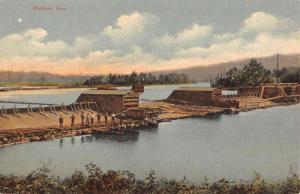 Pontook Dam Maine Industry Scene Birdseye View Antique Postcard K85177