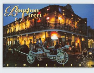 Postcard Bourbon Street, New Orleans, Louisiana