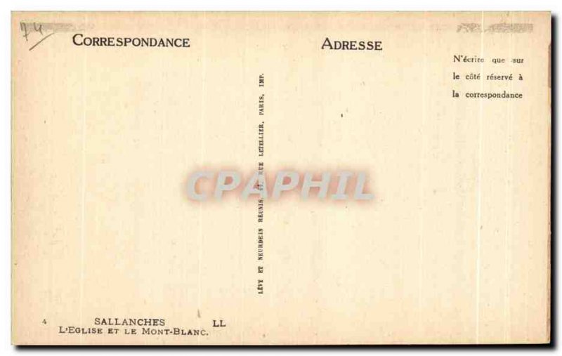 Old Postcard The Church And Sallanches Mont Blanc