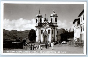 Ouro Preto Brazil Postcard Church of St. Francis of Assisi c1940's RPPC Photo