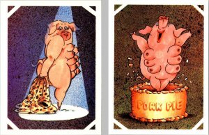 2~4X6 Postcards Silvey Jex Comic NAKED SEXY WOMAN PIG Glamour & Pork-Pie-O-Gram