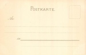 L110 Easter Greetings girl lamb flowers vintage postcard