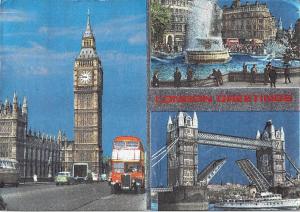 B102336 london greetings double decker bus   uk