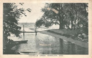 J73/ Vermilion Ohio Postcard c1910 Chapelle Creek Boats Lake Erie 121