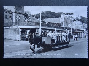 Isle of Man DOUGLAS PROMENADE Toast Rack Tram c1950's RP Postcard by Valentine