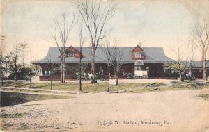 Montrose Pennsylvania DL and W Train Station Vintage Postcard AA50832