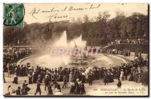 Old Postcard Versailles Latona Fountain on a day of great waters