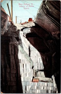 Postcard VT West Rutland Interior of Marble Quarry