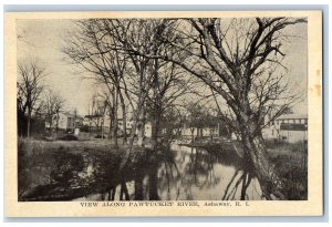 Ashaway Rhode Island RI Postcard View Along Pawtucket River Trees Scene c1920s