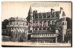 Postcard Old Amboise Castle Historical Monument