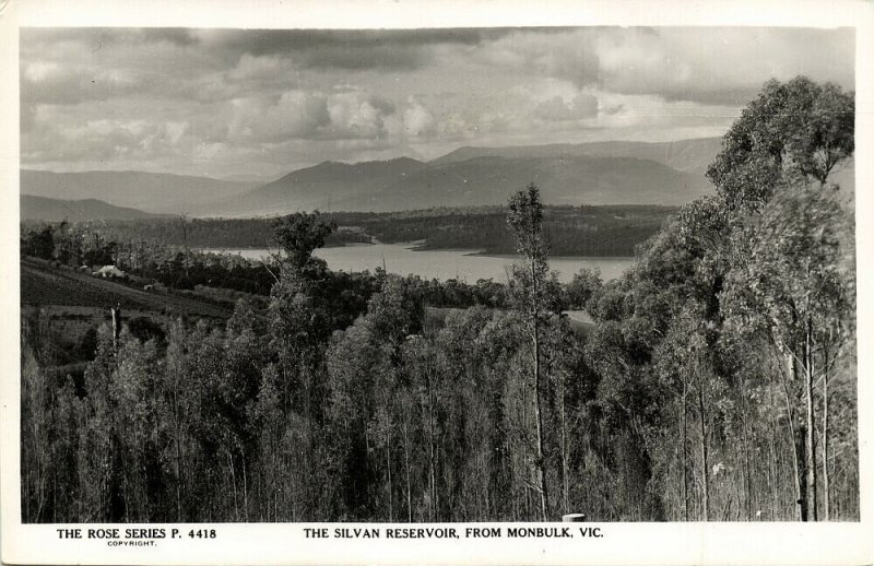 australia, VIC, MONBULK, The Silvan Reservoir, Rose Series RPPC Postcard