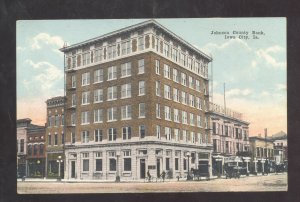 IOWA CITY IOWA DOWNTOWN JOHNSON COUNTY BANK VINTAGE POSTCARD