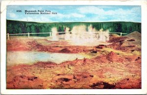 Mammoth Paint Pots Yellowstone National Park WY Wyoming WB Postcard PM Cancel 1c 