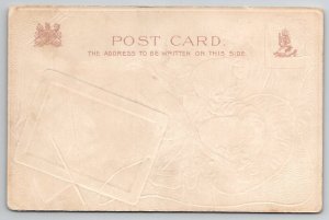 Happy Birthday Victorian Children Writing Slate U/S Brundage Tuck Postcard M24